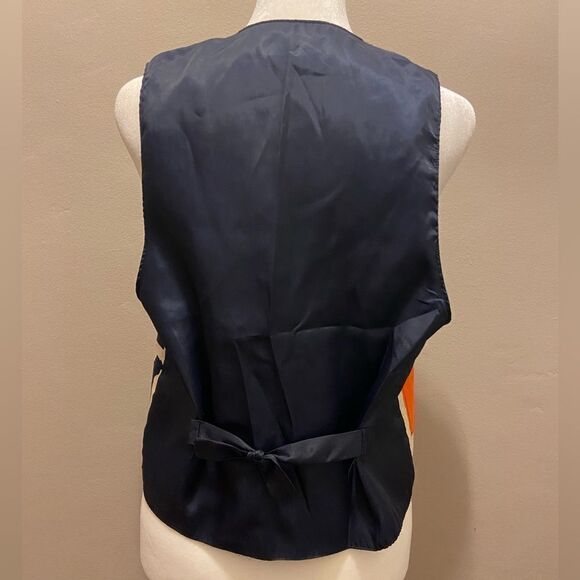 Irwin Alan Chicago NWOT button down graphic print vest S - Picture 3 of 6